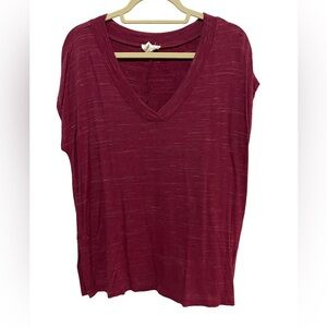 Loft - cap sleeve tunic - size medium - red